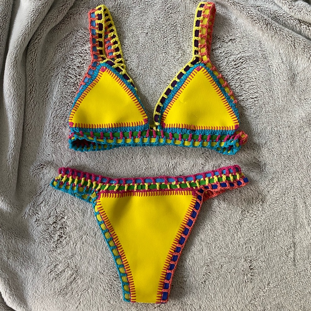 Bright crochet swimsuit bikini